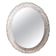 Oval Bathroom Wall Mirror with Lighting and Plexiglass Edge - Hillebrand