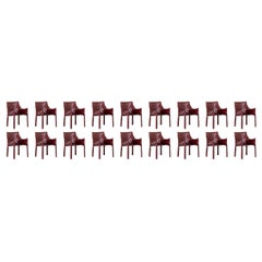 Mario Bellini "CAB 413” Dining Chairs for Cassina, 1977, Set of 18