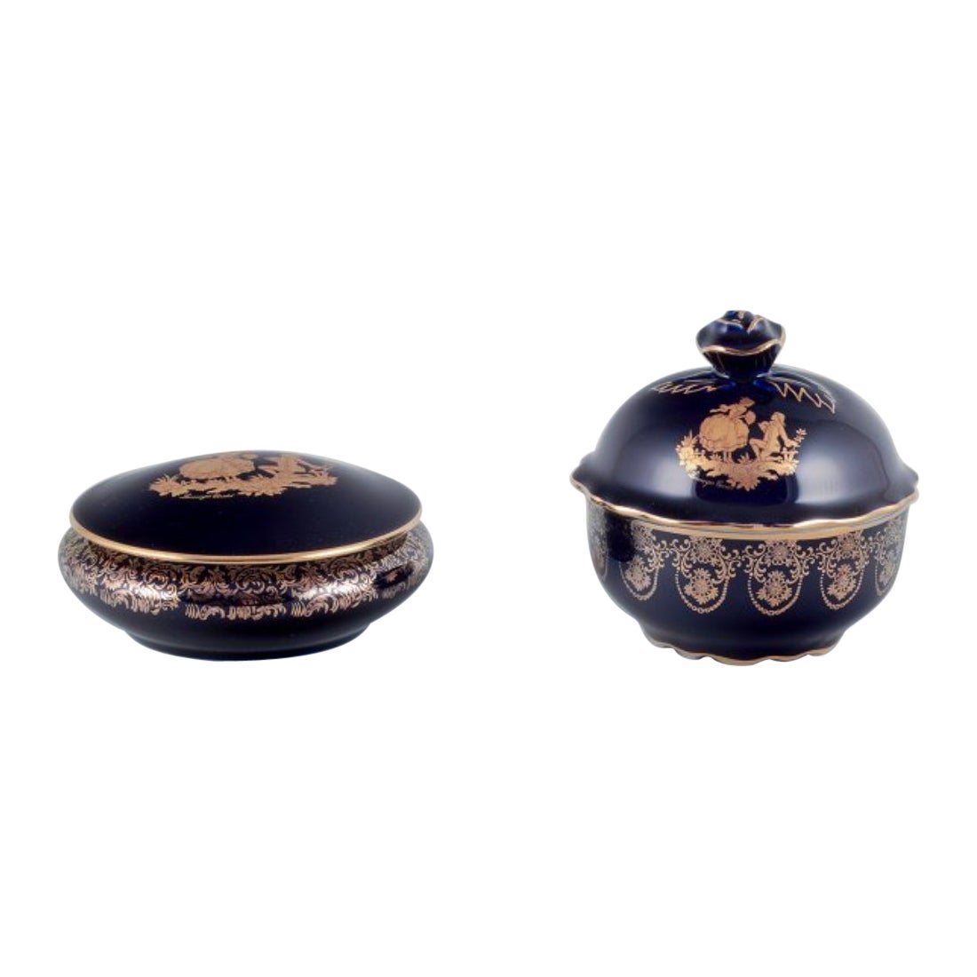 Limoges. Dos cajas / tarros de porcelana. Ca 1970