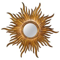 1920s Period French Gilded "Sunburst" Mirror