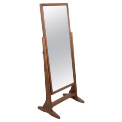 Gordon Russell. Arts & Crafts oak floor standing full length dressing mirror