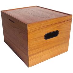 Vintage Danish Modern Teak Rare File Cabinet Box by Poul Hundevad