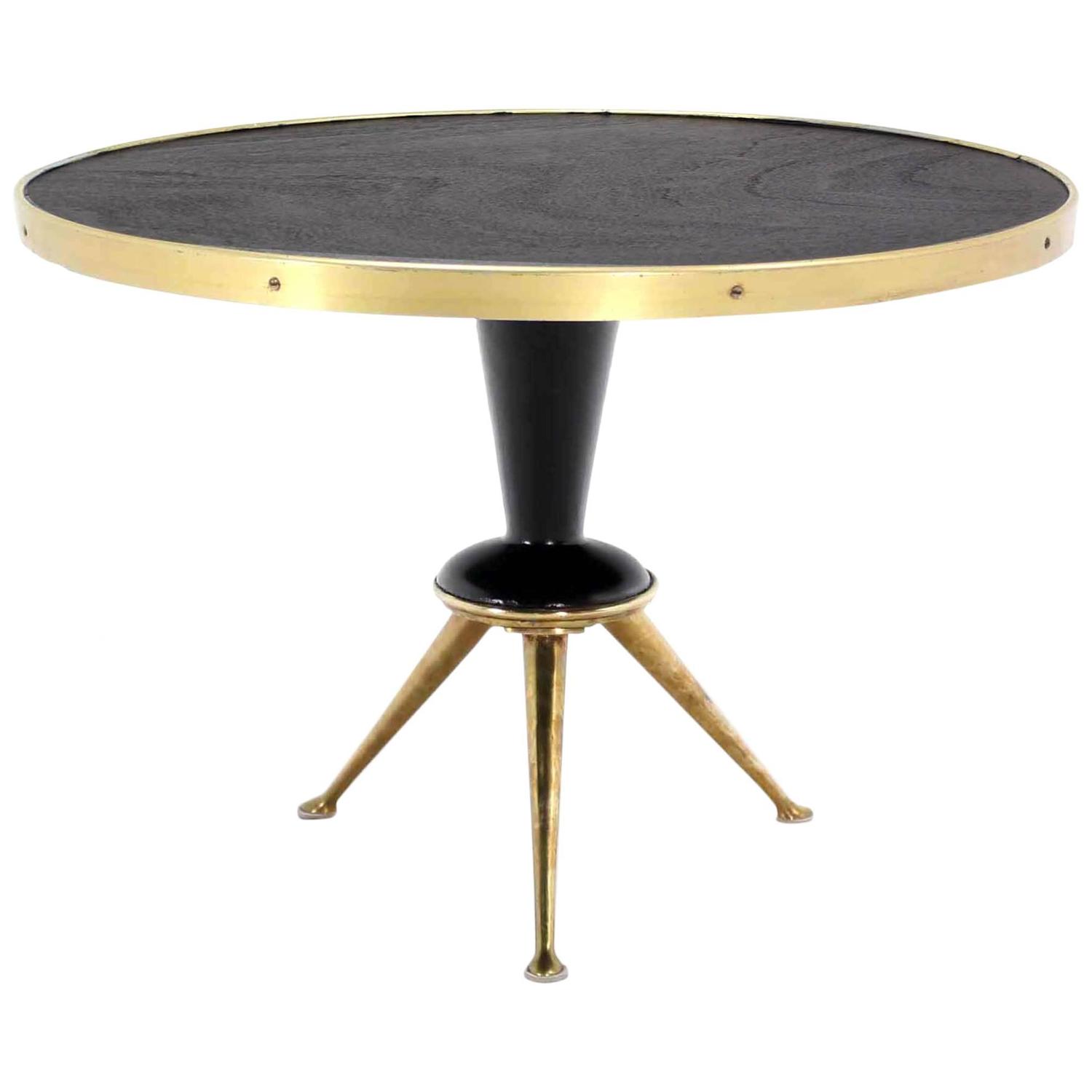 Brass Tripod Base Round Occasional Table For Sale at 1stdibs