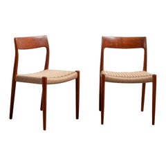 Pair of Niels O. Møller Model 77 in Teak, 1960s Denmark