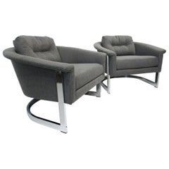 Used Renato Zevi Lounge Chairs for Selig Italy in the style of Milo Baughman