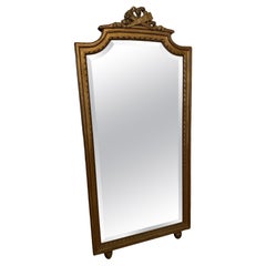 Vintage 20th century Louis XVI Style Gilded Wood and Beveled Mirror