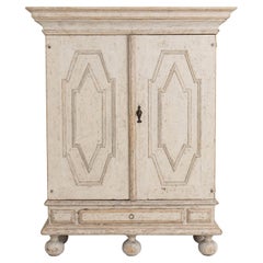 18th c. Swedish Baroque Period Painted Cabinet