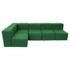 Giancarlo Piretti „Sistema 61“ Siebenteiliges grünes modulares Sofa für Castelli, 1970