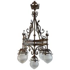 French Gothic Five Light Chandelier 