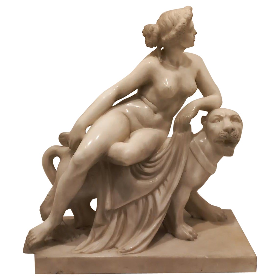 Ariadna sobre la pantera, escultura de mármol blanco