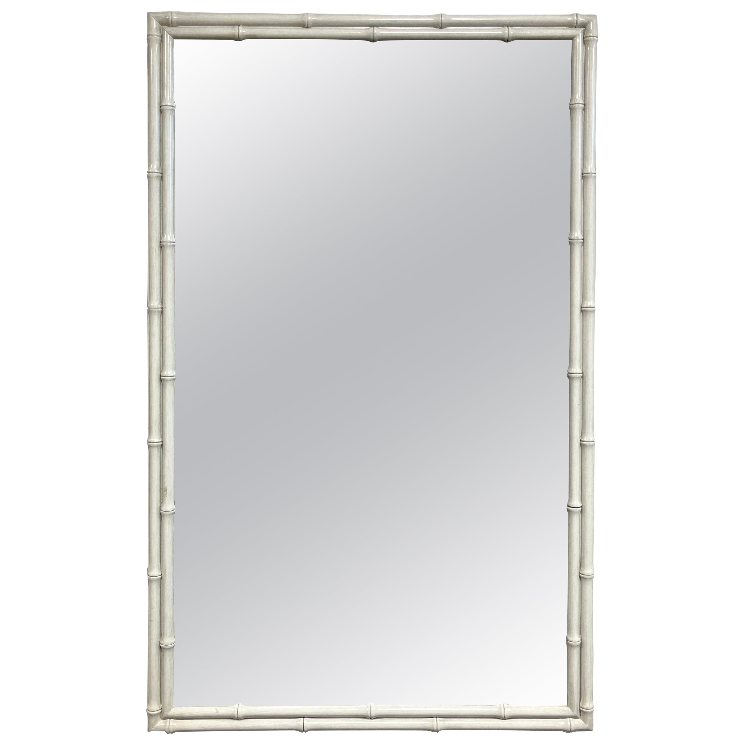 Miroir vintage Fick Reed laqué en faux bambou