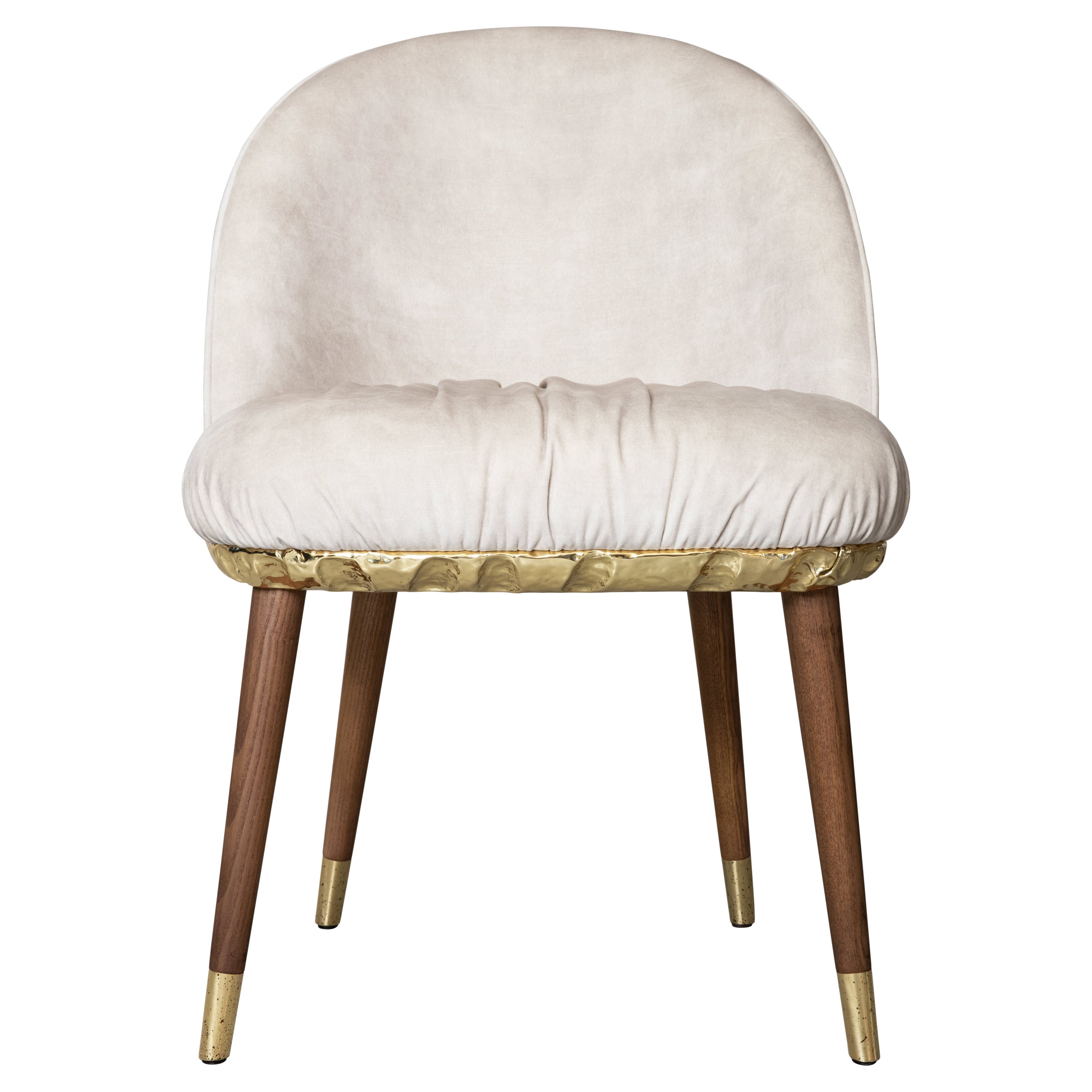Imperfectio Dining Chair - Hand-Crafted Brass Wood & Upholstery - Boca do Lobo