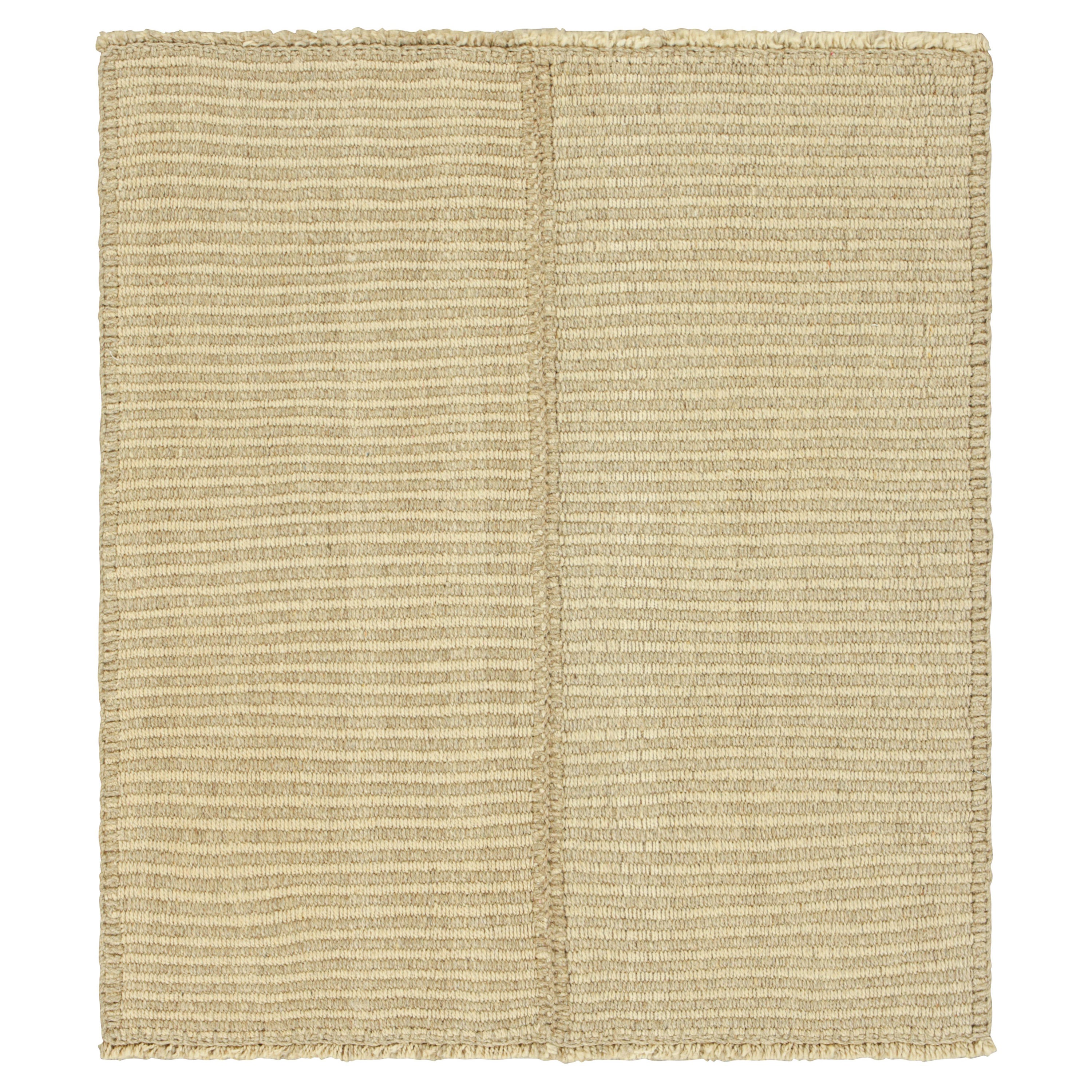 Kilim contemporáneo de Rug & Kilim con rayas texturadas en beige y marrón