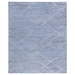 Contemporary High and Low Gray Rug