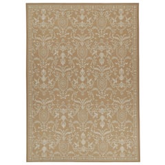 Rug & Kilim’s 18th-Century Aubusson style Flat Weave in Brown with White Pattern