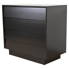 Florence Knoll Black Lacquered Louvered Front Chest of Drawers, Newly Refinished