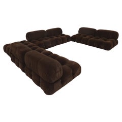 Chocolate Brown Mohair 'Camaleonda' 7 Piece Sofa by Mario Bellini for B&B Italia