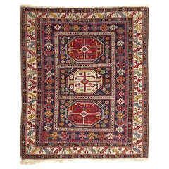 Late 19th Century Antique Caucasian Kazak Tribal Carpet