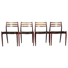 Used Set of 4 Niels Otto Moller Model 78 Rosewood Dining Chairs, Denmark 1960's