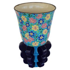 Antique Art Deco Vase Manufactured by Emaux de Longwy, France