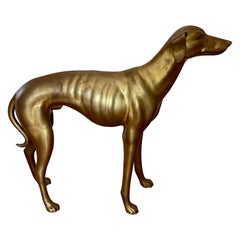 1970 Life Size Brass Greyhound Dog