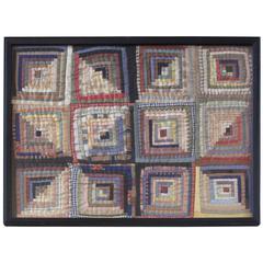 Miniature Framed Courthouse Steps Quilt Fragment