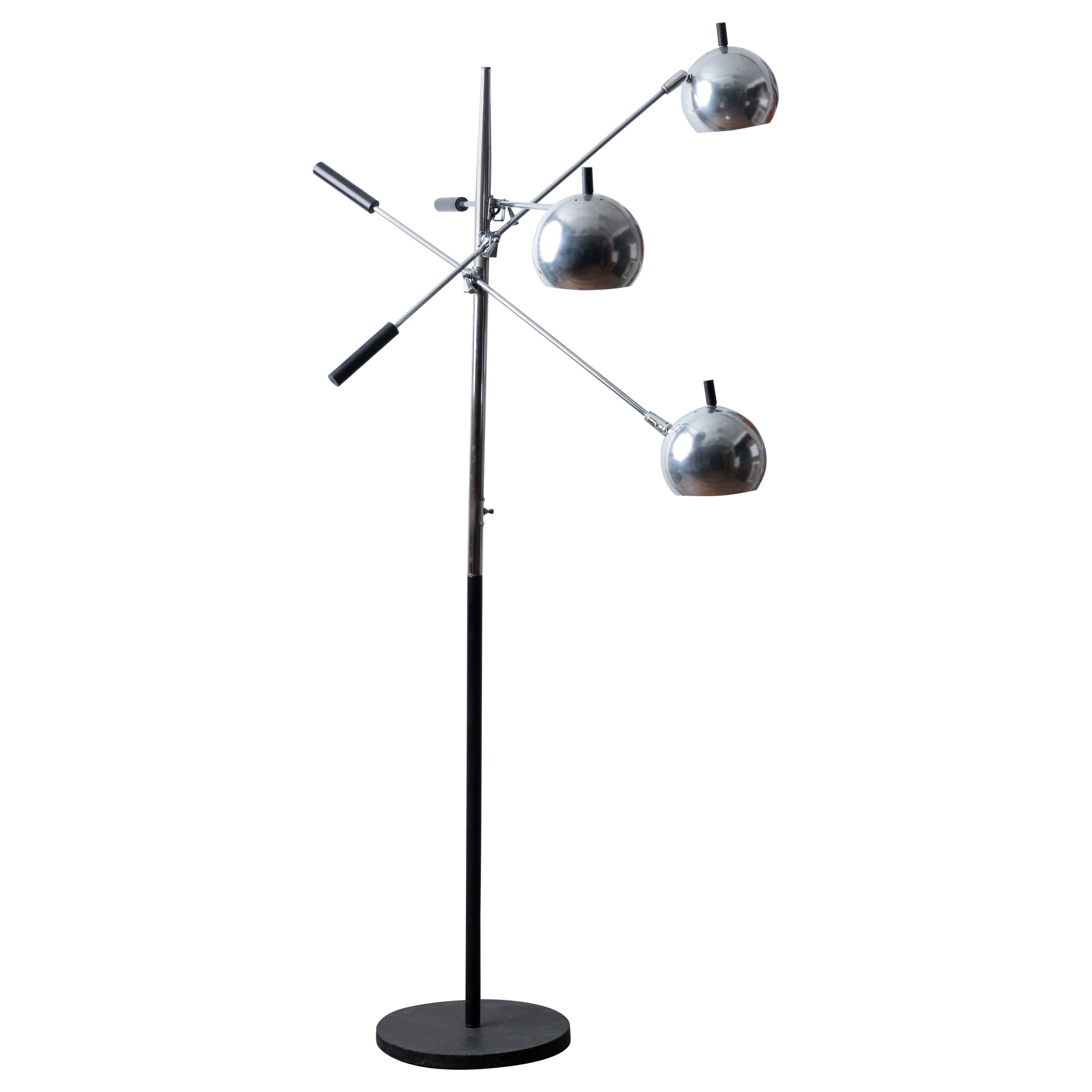 Triennale Orbiter Chrome Floor Lamp by Robert Sonneman, c.1970