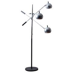 Vintage Triennale Orbiter Chrome Floor Lamp by Robert Sonneman, c.1970