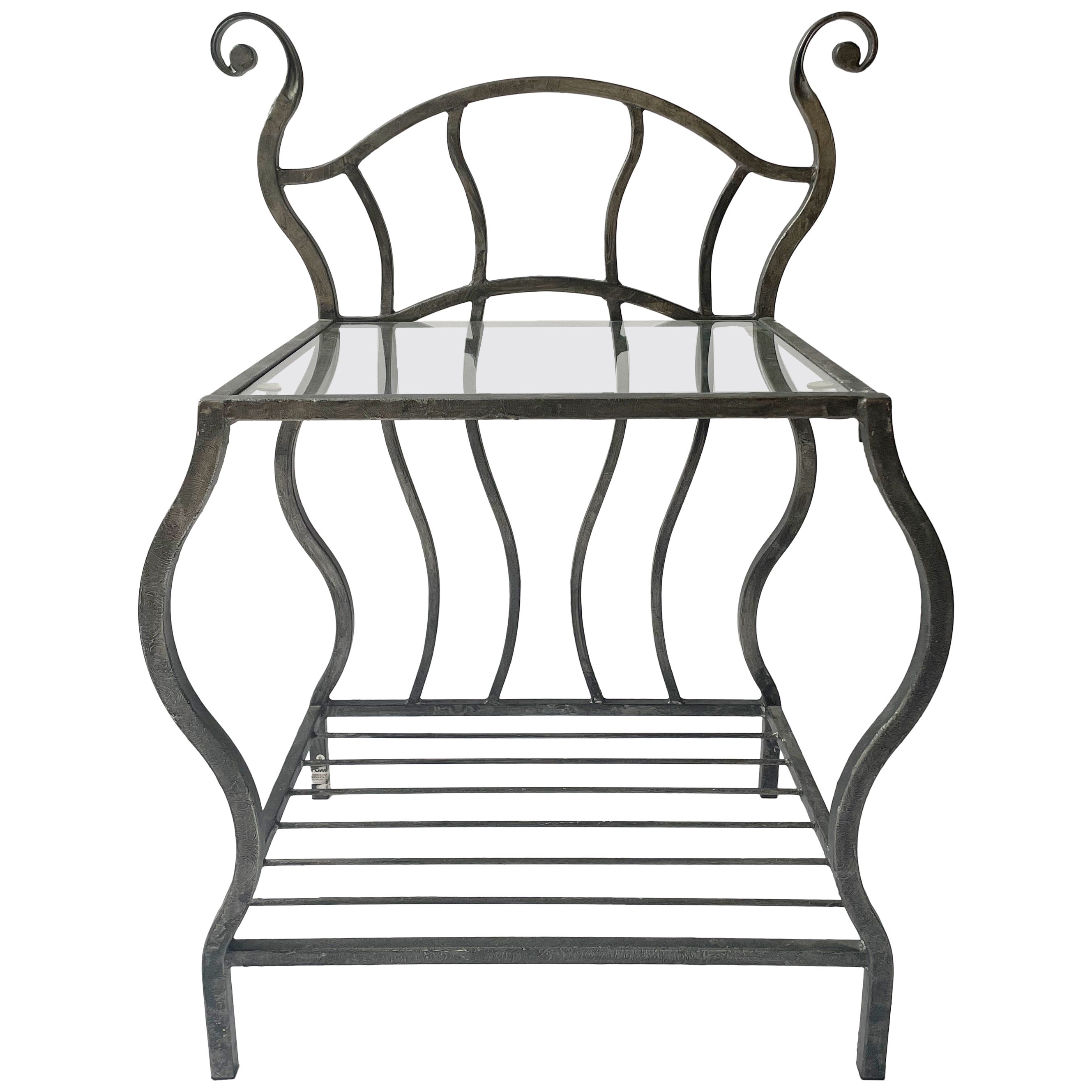 Curvy Wrought Iron Side Table