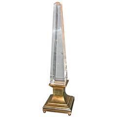 Brass and Lucite Pyramid Lamp, 1970s