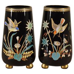 19th Century Pair of Opaline Glass Vases