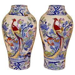19th Century Pair of Mason's Vases