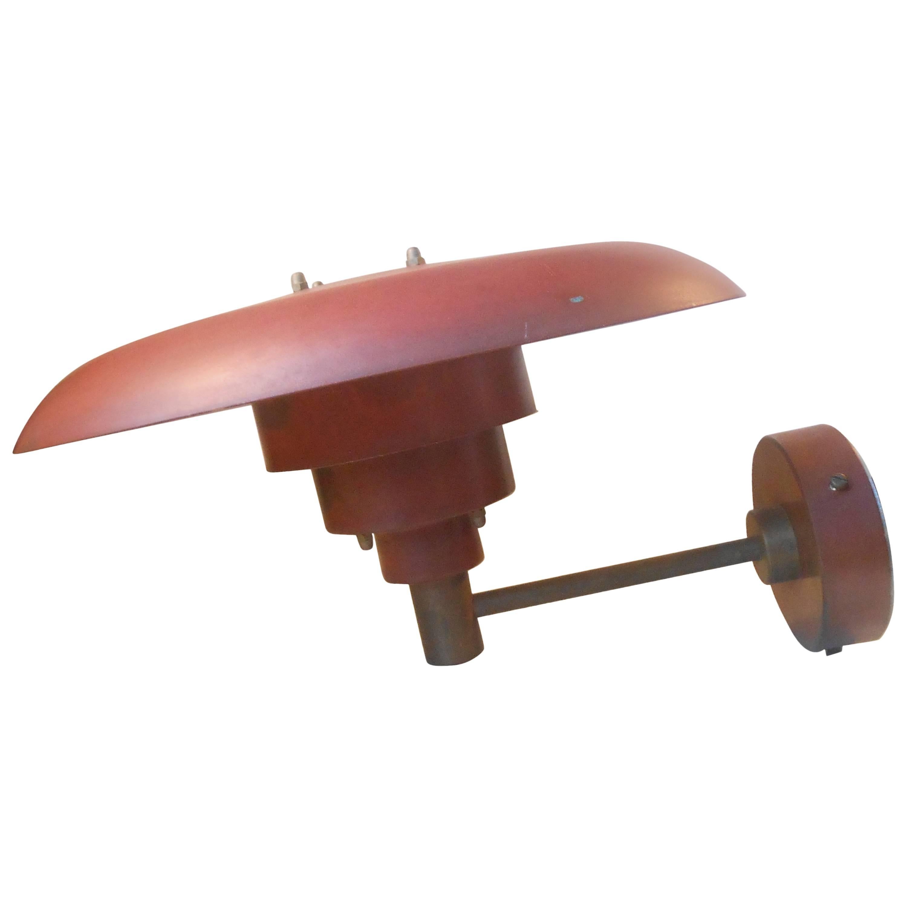 Very Rare Lyfa Outdoor Wall Light in Red Verdigris Copper in the Manner of PH