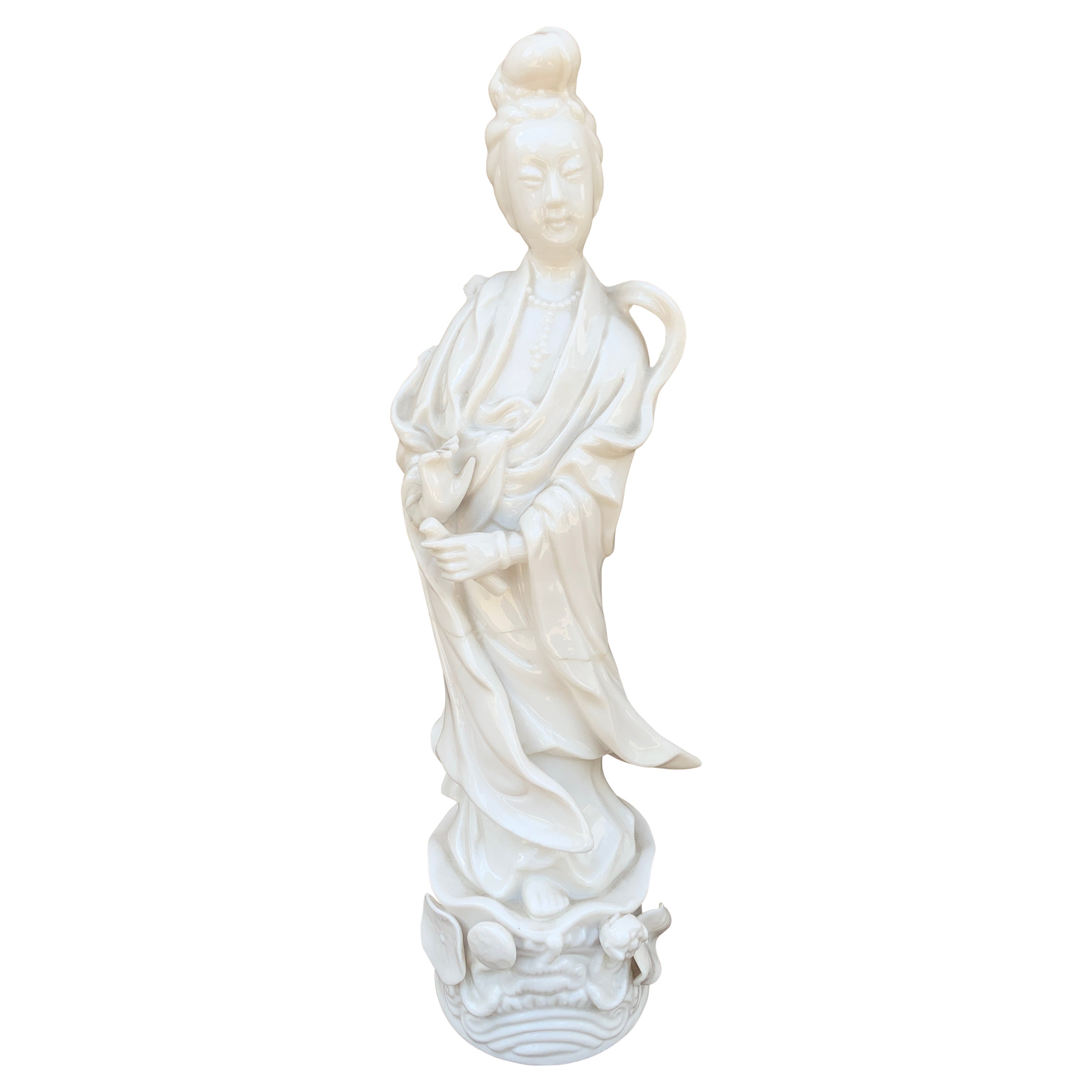 Blanc De Chine Chinoiserie Porcelain Figure of Quanyin