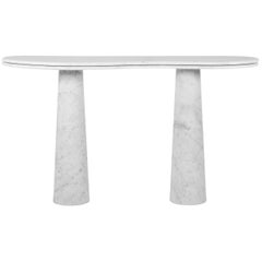 Modern Silhueta Console Table Carrara Marble Handmade in Portugal by Greenapple