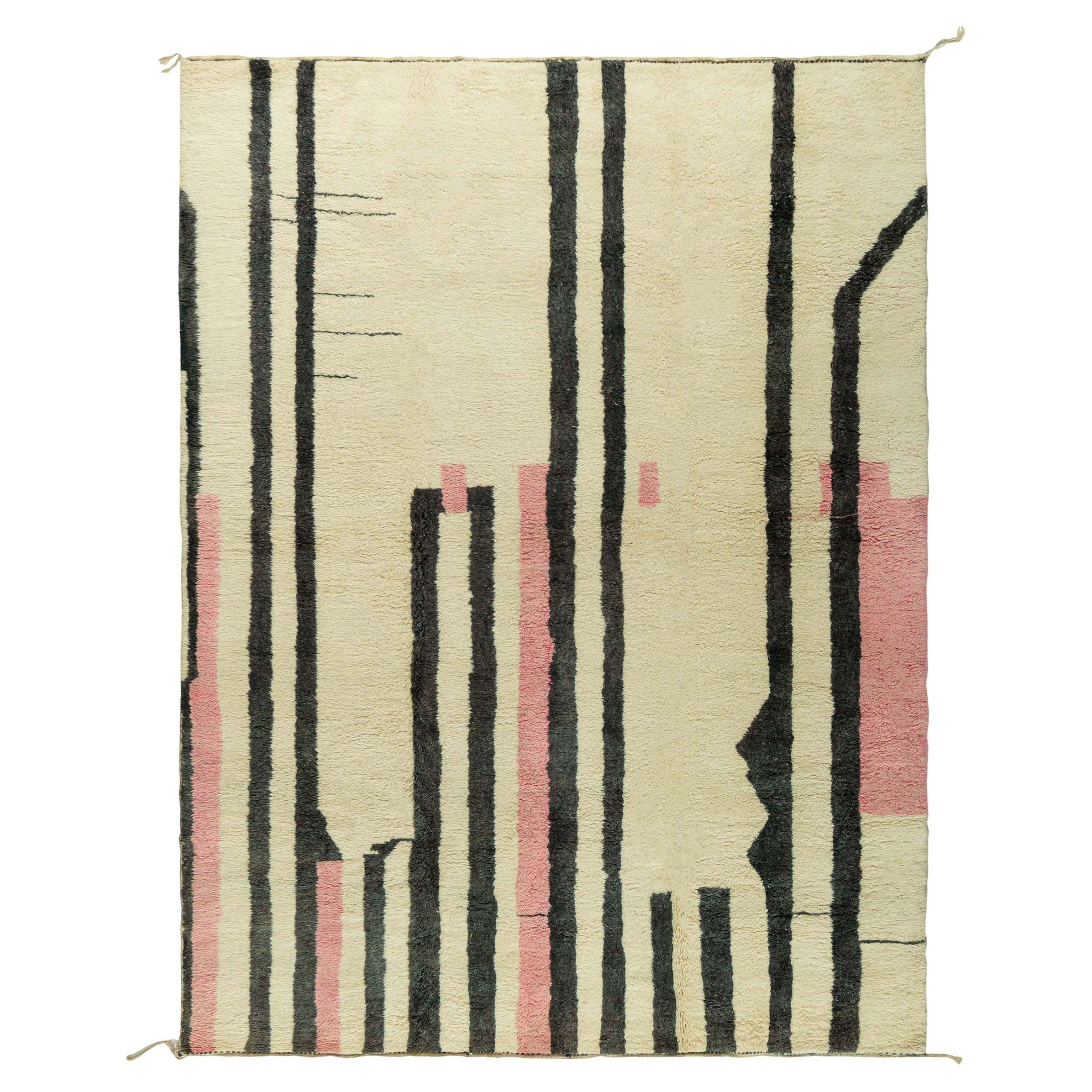 Modern Moroccan Abstract Handmade Wool Rug by Doris Leslie Blau