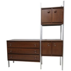 Retro Mid Century Walnut Wall / Cabinet Unit by Stanley Furniture Co.