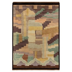 Vintage Finish Art Deco Rug by Greta Skoaster Woven at Kiikan Kutamo Workshop