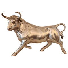 Vintage Cast Bronze Bull 