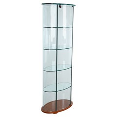 Vintage FIAM Palladio Display Showcase with Curved Glass, 1980s