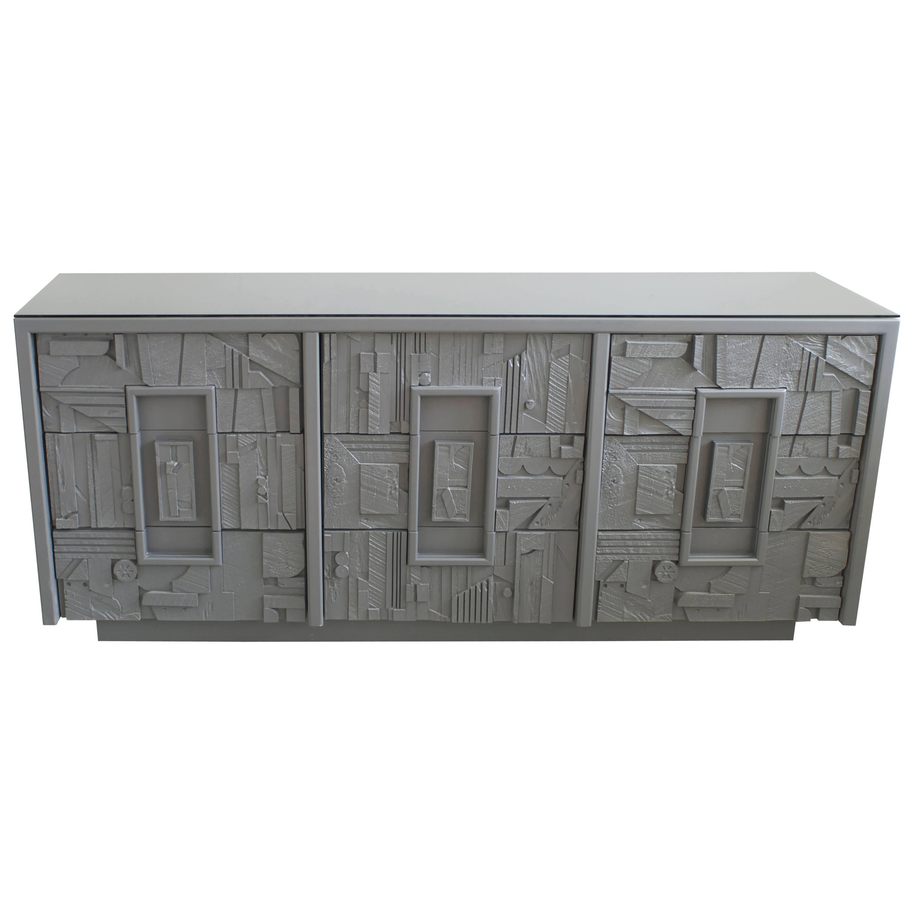 Brutalist Lane Dresser in Ash Grey For Sale