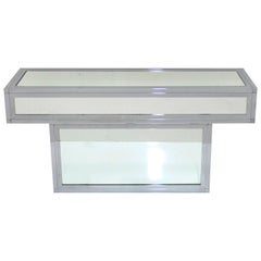 Mirrored and Polished Chrome Console