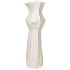 Vase à fleurs en céramique blanche, Kawa Vase #6, Porcelaine sculpturale organique faite à la main