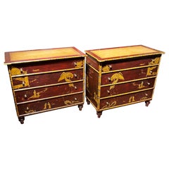 Paire de style Regency anglais  Commodes / Commodes Chinoiserie