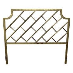 Used Brass Chinese Chippendale Queen Sized Headboard 