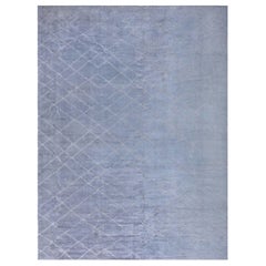 Contemporary High and Low Gray Diamond Rug