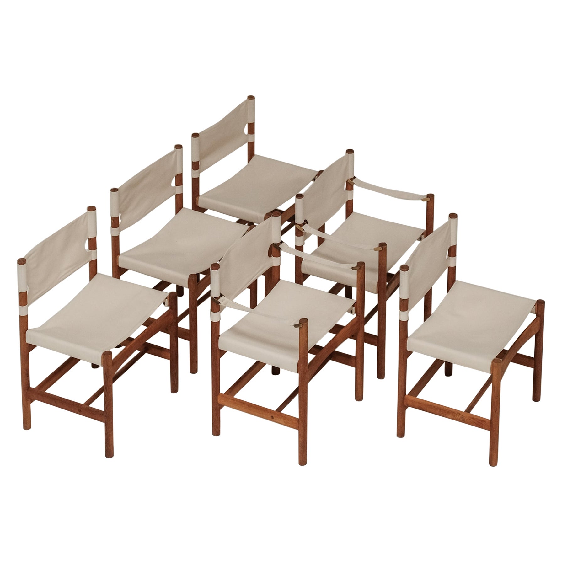 Set of 6 Borge Mogensen Spanish/hunting chairs for Frederica Stolefabrik Denmark