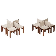 Set of 8 Monk chairs by Afra & Tobia Scarpa for Molteni 1973
