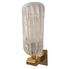 Vintage Brass and Murano Glass Sconce