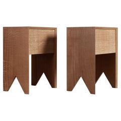 Pair of Handcrafted English Oak End Tables